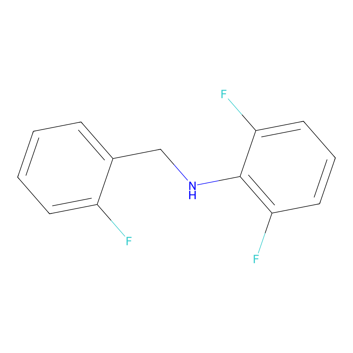 2,6-Difluoro-N-(2-fluorobenzyl)aniline molecular structure, CAS 1040067-71-7