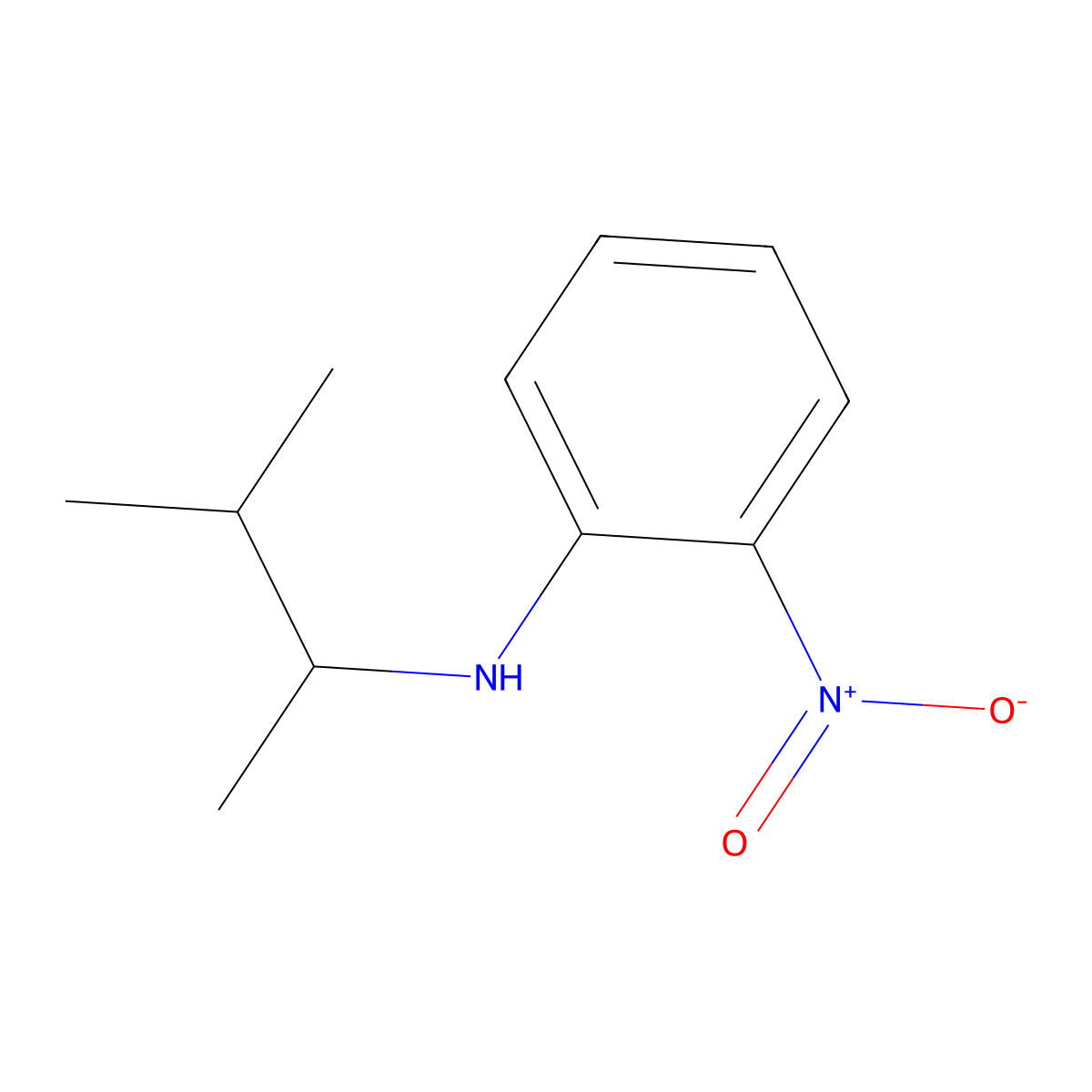 N-(3-methylbutan-2-yl)-2-nitroaniline molecular structure, CAS 1040068-86-7