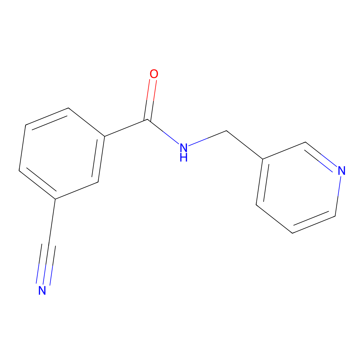 3-cyano-N-(pyridin-3-ylmethyl)benzamide molecular structure, CAS 1040069-52-0