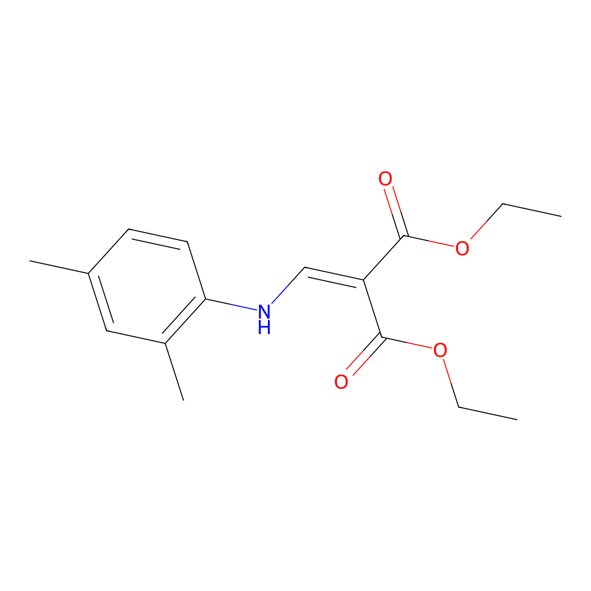 1,3-Diethyl 2-{[(2,4-dimethylphenyl)amino]methylidene}propanedioate molecular structure, CAS 104007-06-9