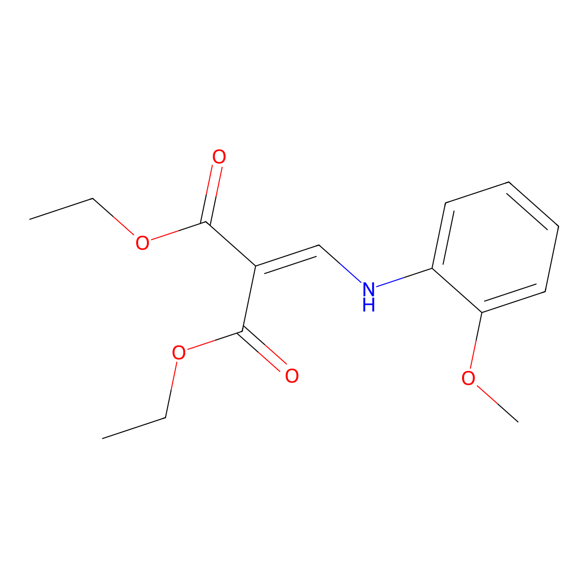 Diethyl 2-[(2-methoxyanilino)methylene]malonate molecular structure, CAS 104007-09-2