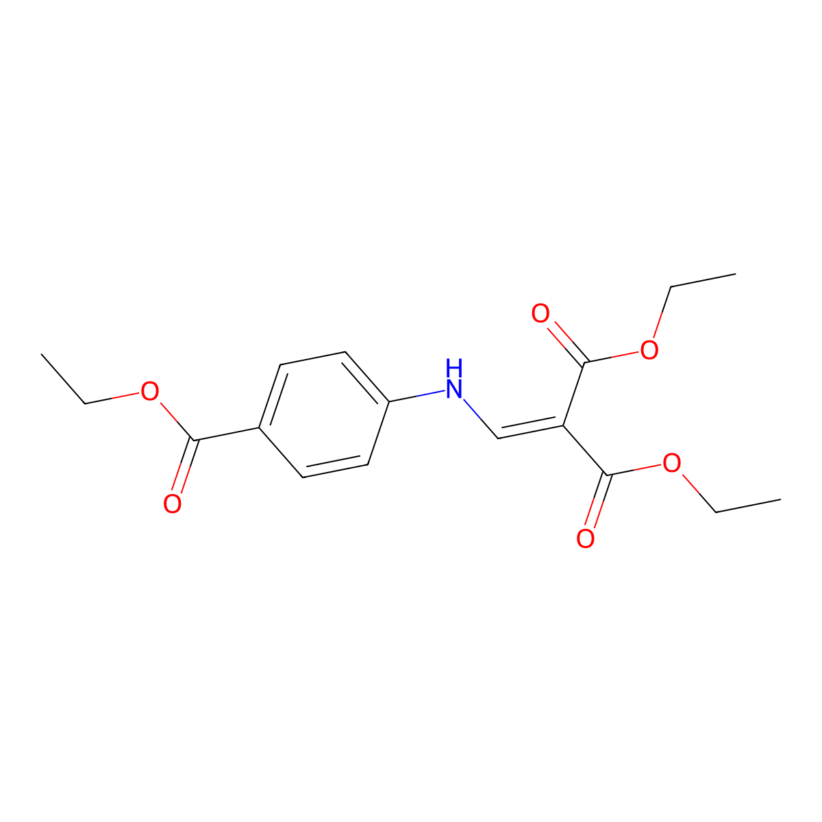 Diethyl 2-[(4-ethoxycarbonylanilino)methylidene]propanedioate molecular structure, CAS 104007-10-5