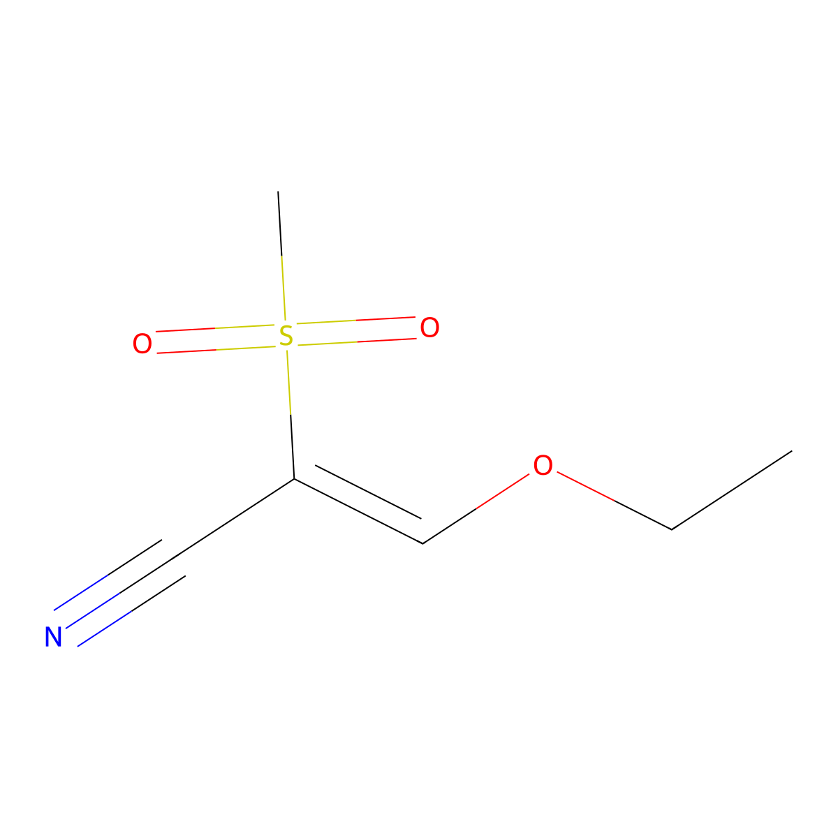 3-Ethoxy-2-(methanesulfonyl)prop-2-enenitrile molecular structure, CAS 104007-26-3
