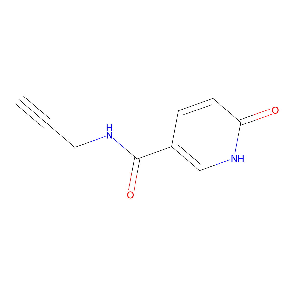 6-oxo-N-(prop-2-yn-1-yl)-1,6-dihydropyridine-3-carboxamide molecular structure, CAS 1040070-36-7