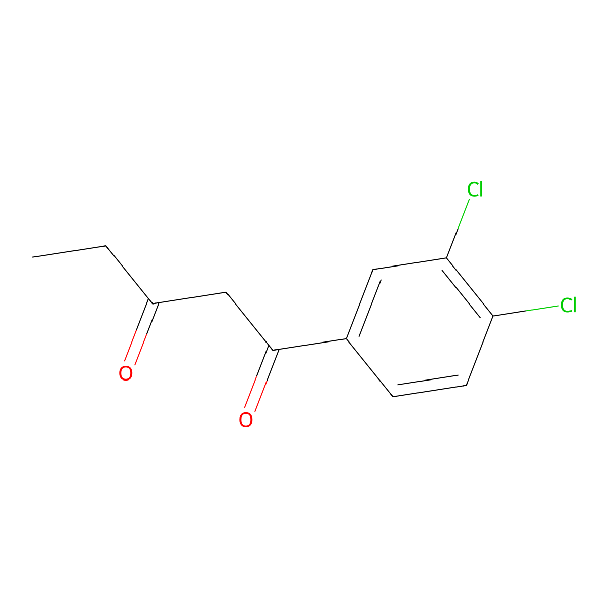 1-(3,4-Dichlorophenyl)pentane-1,3-dione molecular structure, CAS 1040071-63-3