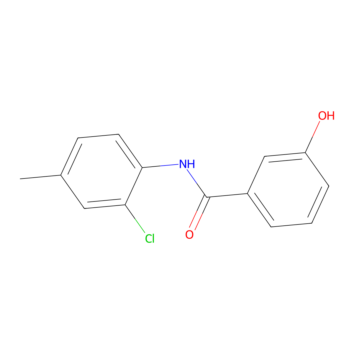 N-(2-chloro-4-methylphenyl)-3-hydroxybenzamide molecular structure, CAS 1040071-77-9