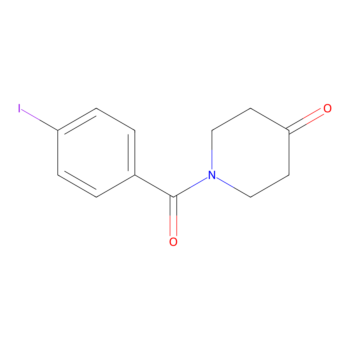 1-(4-Iodobenzoyl)piperidin-4-one molecular structure, CAS 1040072-40-9