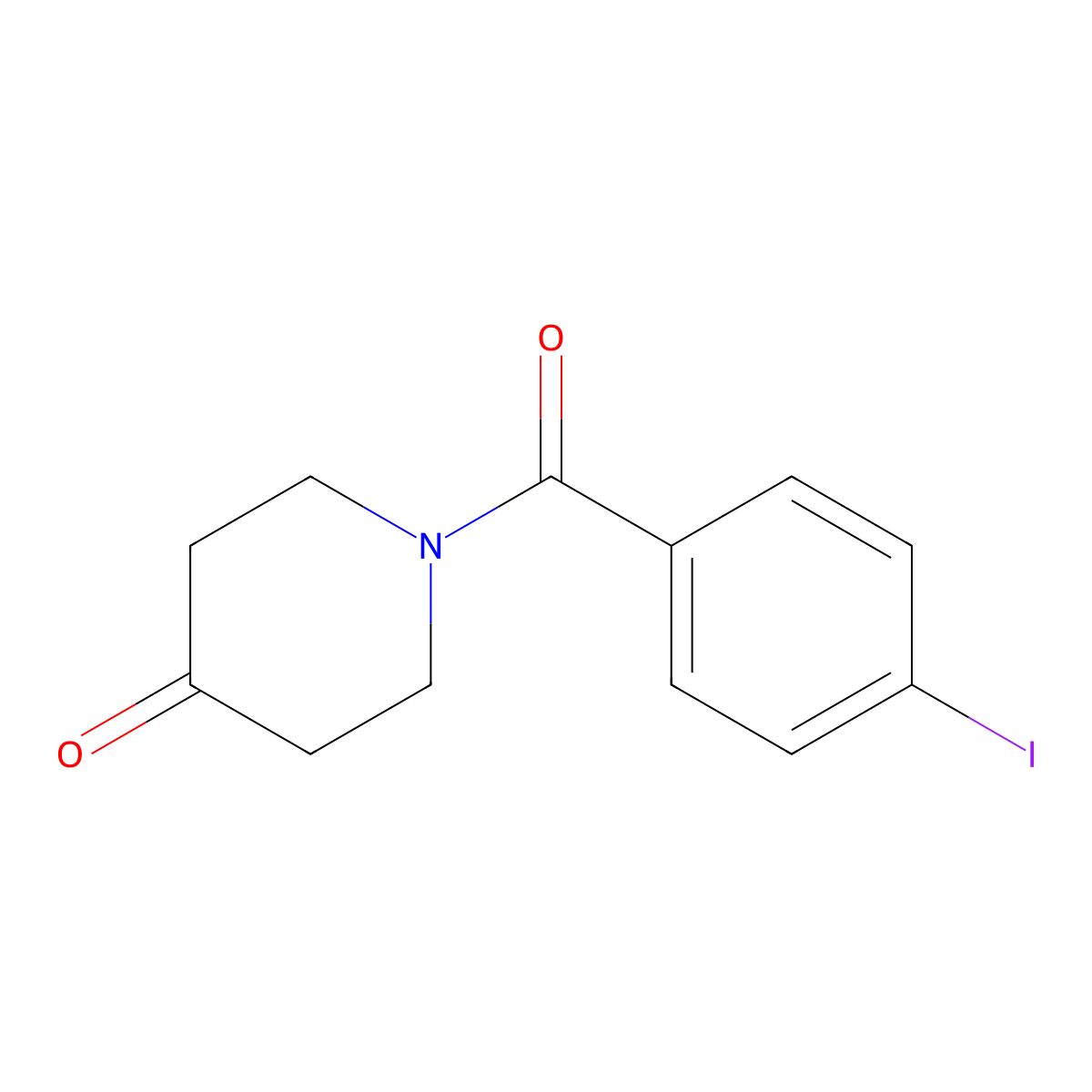 1-(4-Iodobenzoyl)piperidin-4-one molecular structure, CAS 1040072-40-9