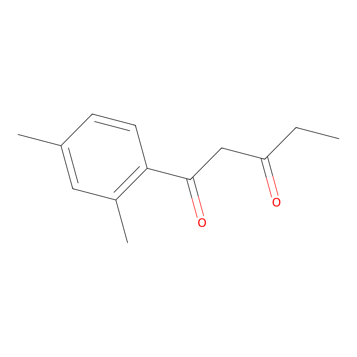 1-(2,4-Dimethylphenyl)pentane-1,3-dione molecular structure, CAS 1040073-28-6