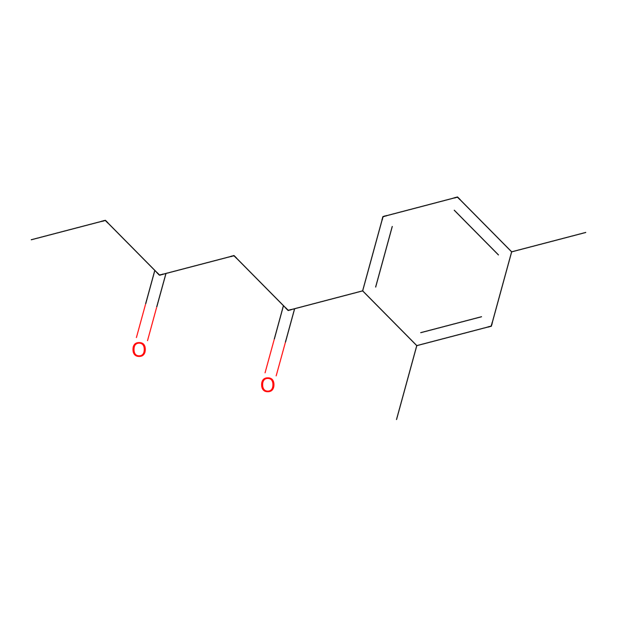 1-(2,4-Dimethylphenyl)pentane-1,3-dione molecular structure, CAS 1040073-28-6