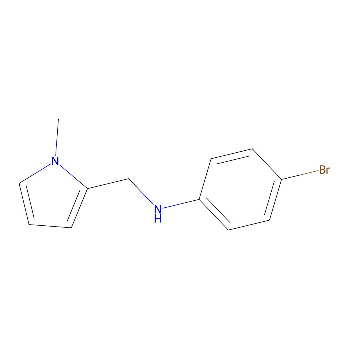 4-Bromo-N-[(1-methyl-1H-pyrrol-2-yl)methyl]aniline molecular structure, CAS 1040074-32-5