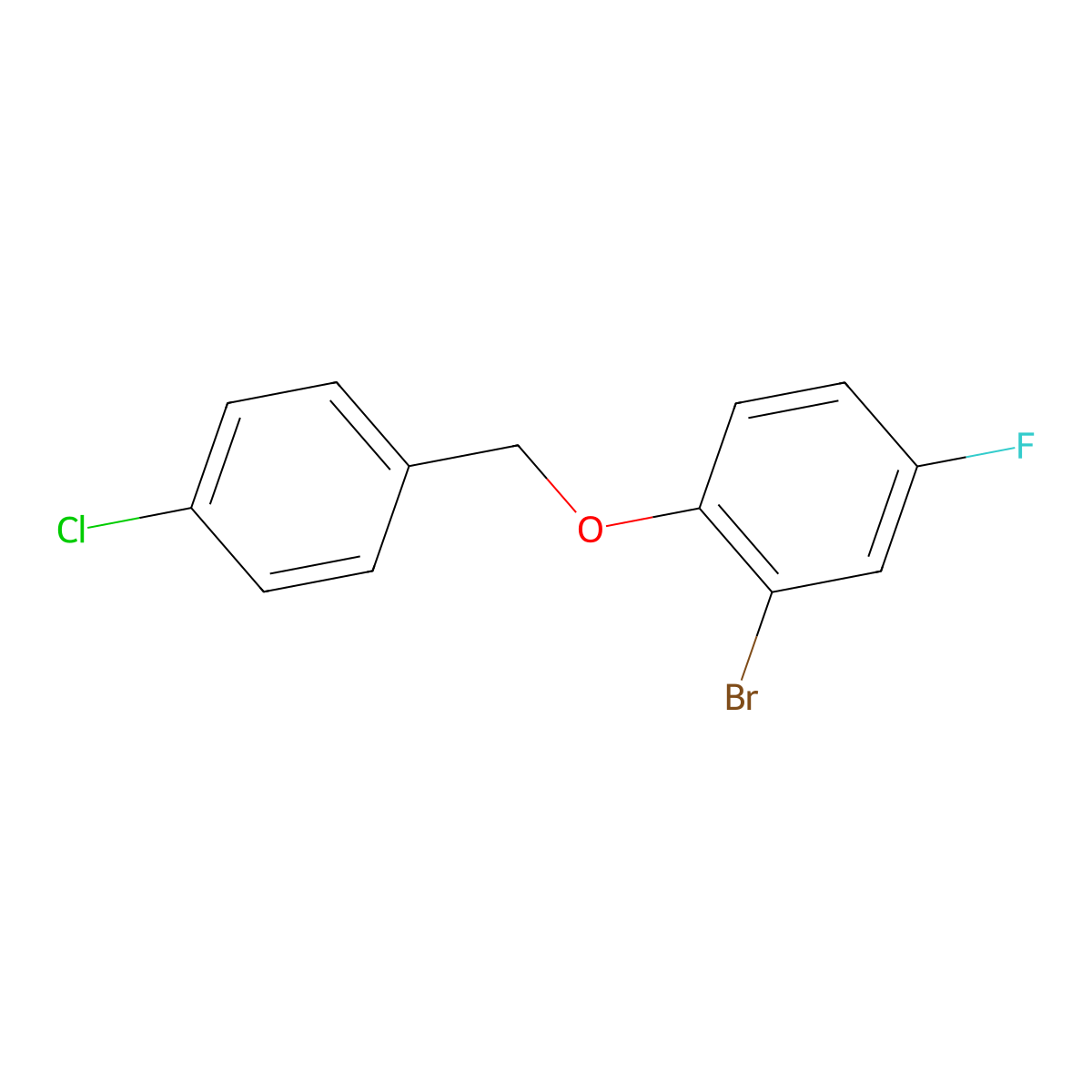 2-Bromo-1-((4-chlorobenzyl)oxy)-4-fluorobenzene molecular structure, CAS 1040075-19-1
