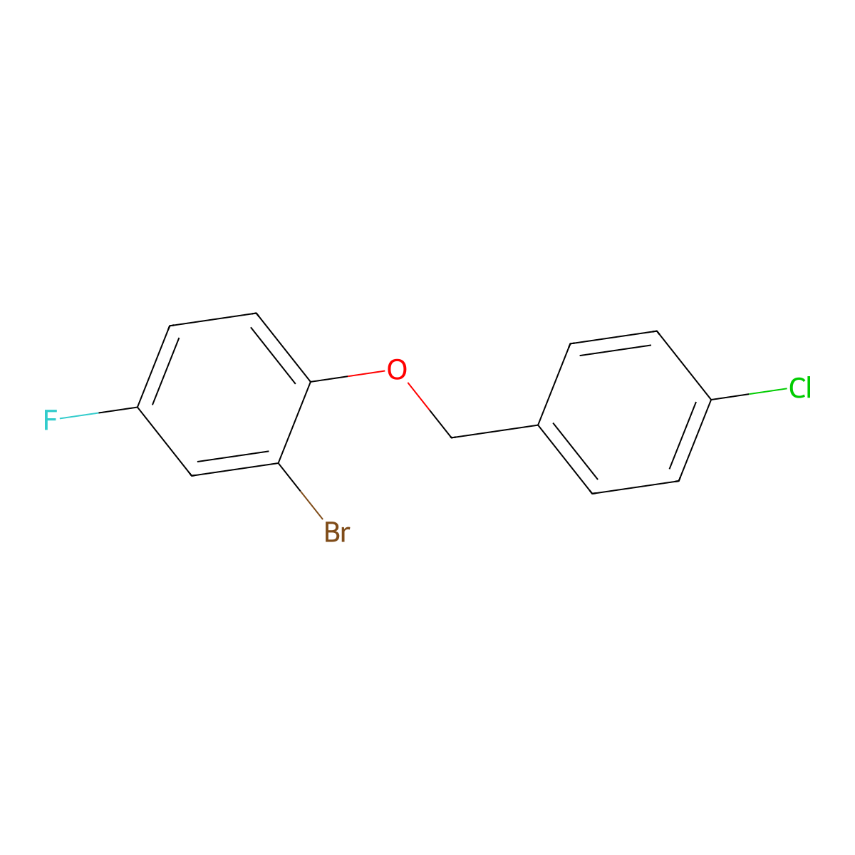 2-Bromo-1-((4-chlorobenzyl)oxy)-4-fluorobenzene molecular structure, CAS 1040075-19-1