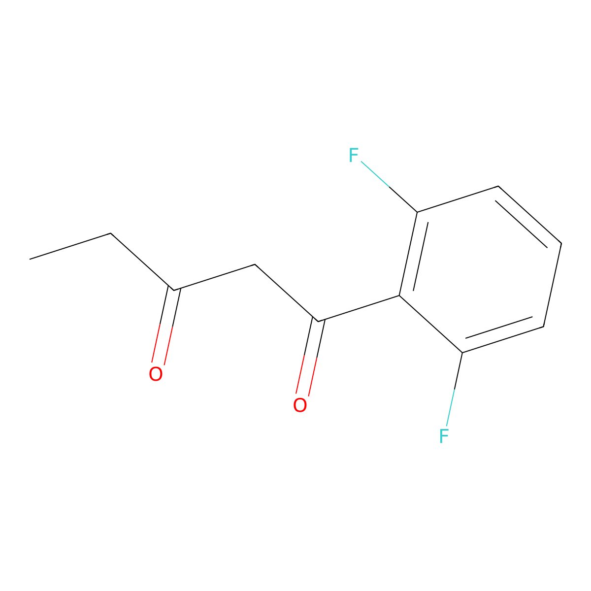 1-(2,6-Difluorophenyl)pentane-1,3-dione molecular structure, CAS 1040075-32-8