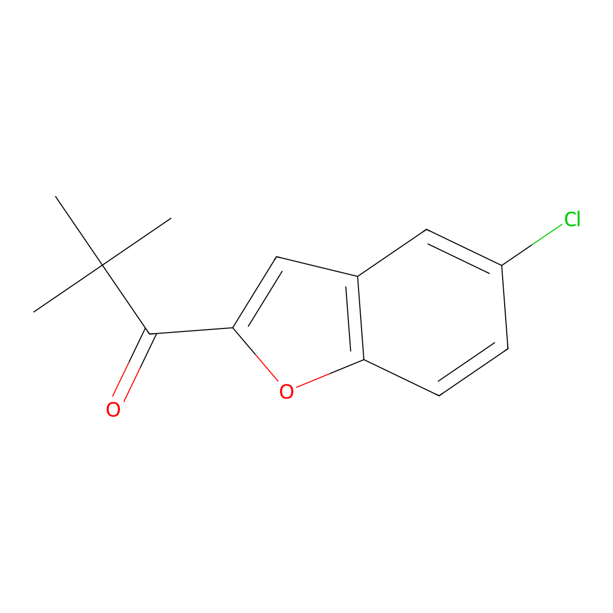 1-(5-Chlorobenzofuran-2-yl)-2,2-dimethylpropan-1-one molecular structure, CAS 1040075-54-4
