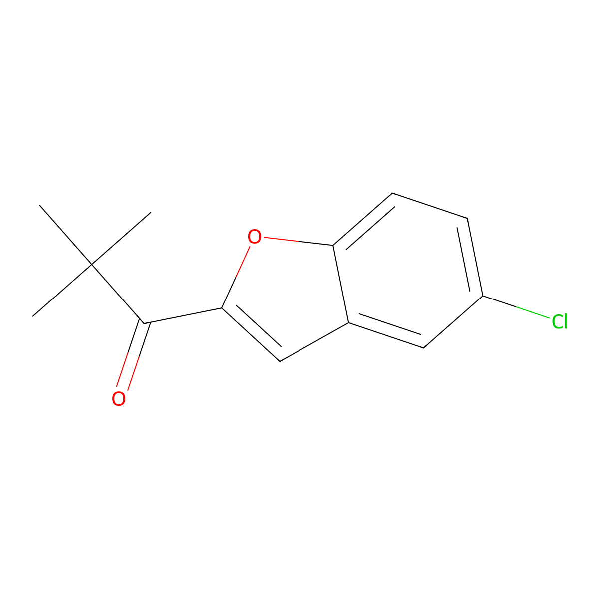 1-(5-Chlorobenzofuran-2-yl)-2,2-dimethylpropan-1-one molecular structure, CAS 1040075-54-4