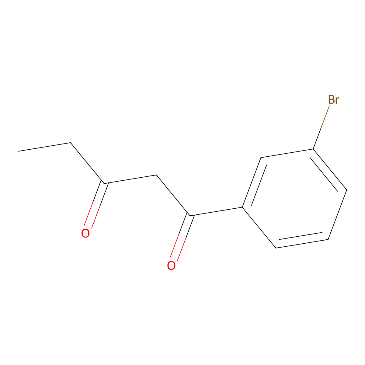 1-(3-Bromophenyl)pentane-1,3-dione molecular structure, CAS 1040075-94-2
