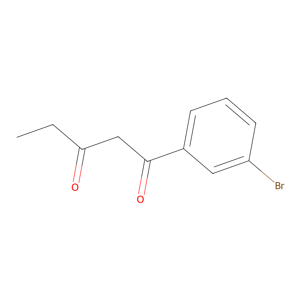 1-(3-Bromophenyl)pentane-1,3-dione molecular structure, CAS 1040075-94-2