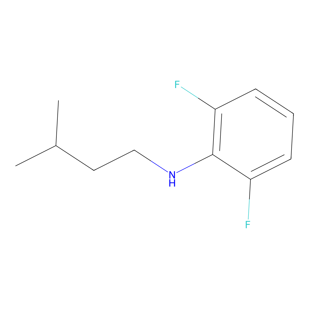 2,6-difluoro-N-(3-methylbutyl)aniline molecular structure, CAS 1040078-06-5
