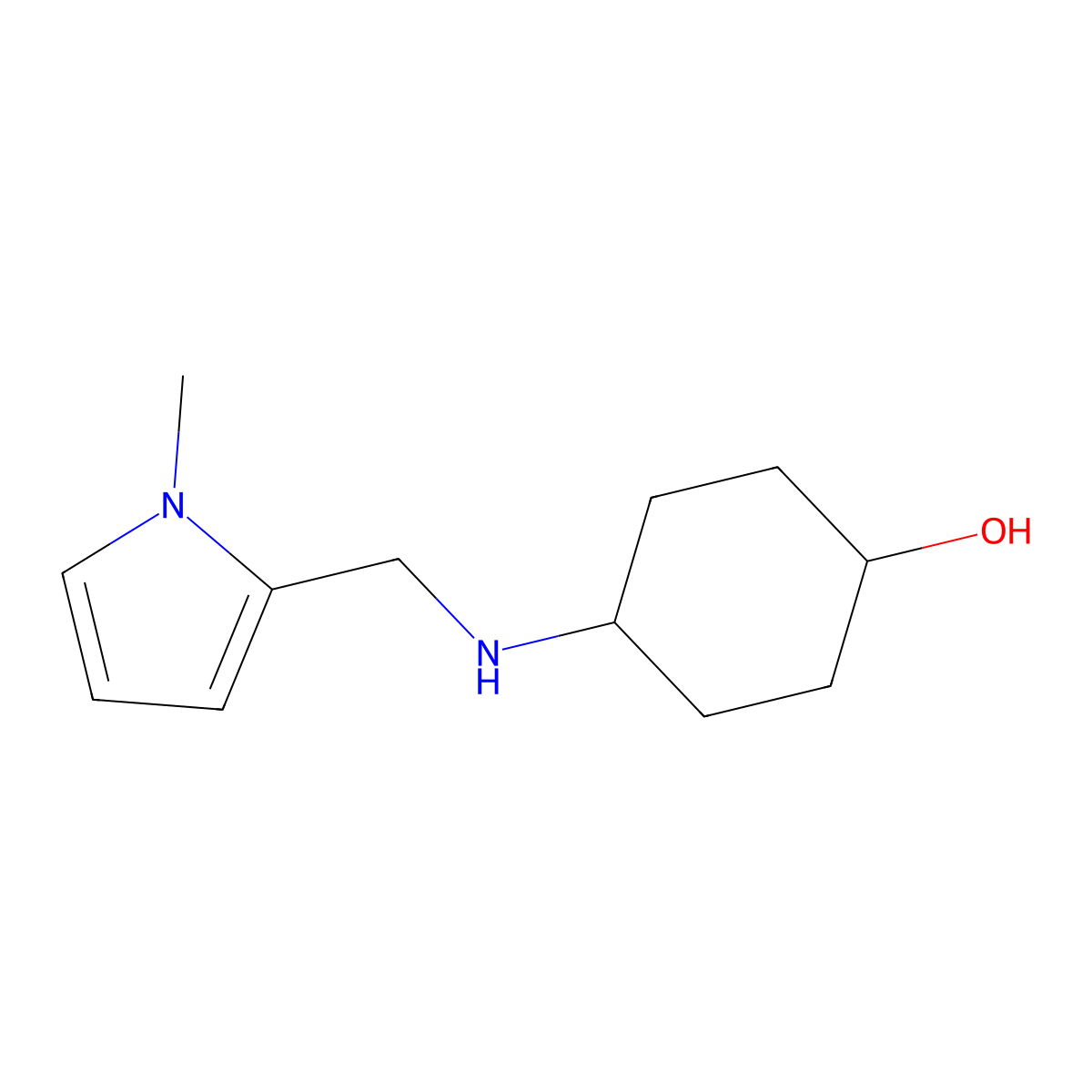 4-{[(1-methyl-1H-pyrrol-2-yl)methyl]amino}cyclohexan-1-ol molecular structure, CAS 1040078-46-3