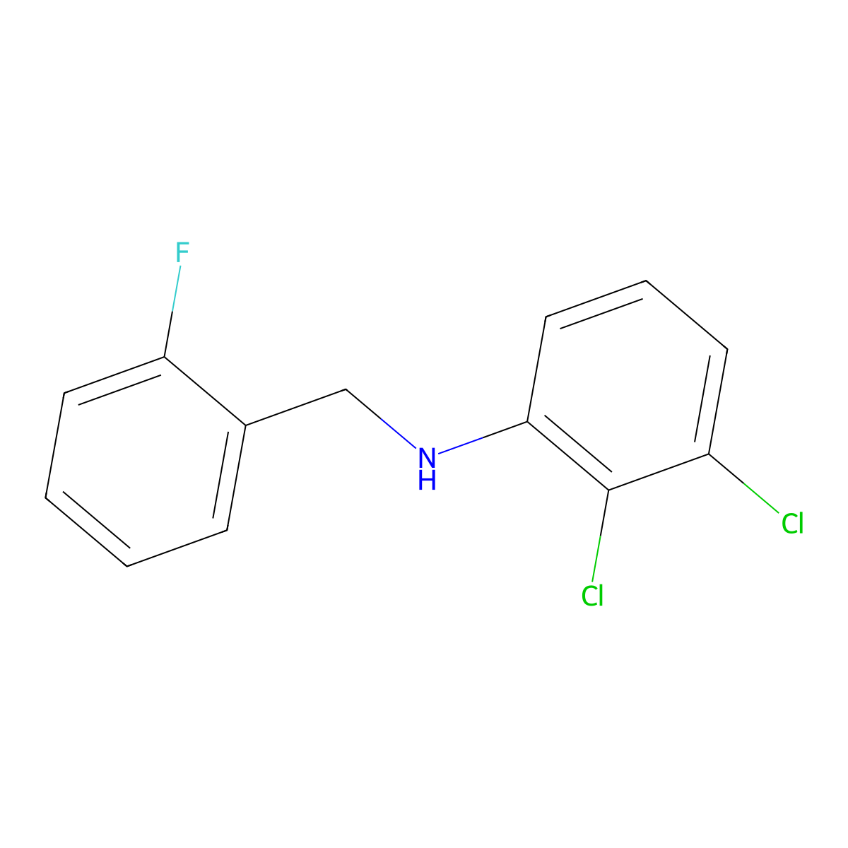 2,3-Dichloro-N-(2-fluorobenzyl)aniline molecular structure, CAS 1040079-19-3