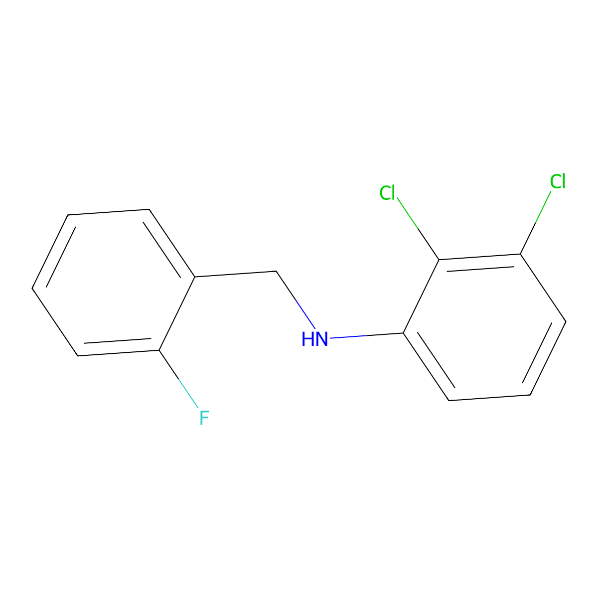 2,3-Dichloro-N-(2-fluorobenzyl)aniline molecular structure, CAS 1040079-19-3