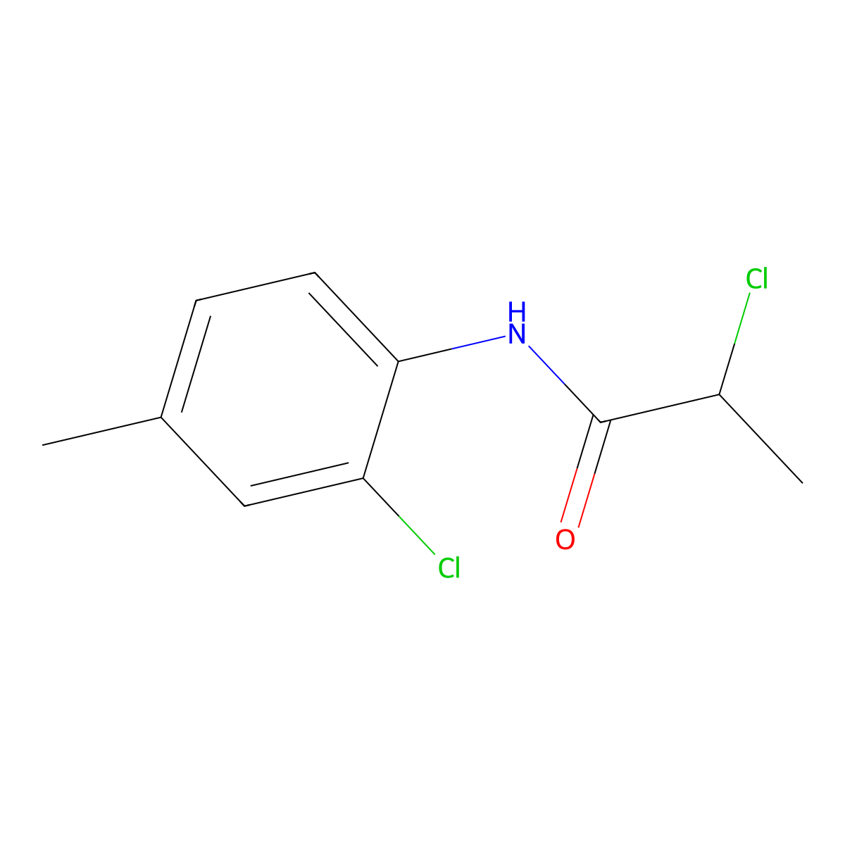 2-chloro-N-(2-chloro-4-methylphenyl)propanamide molecular structure, CAS 1040079-49-9