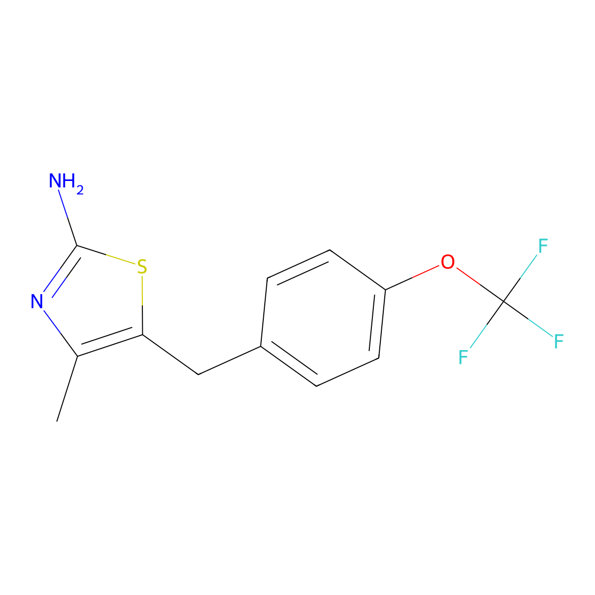 4-Methyl-5-{[4-(trifluoromethoxy)phenyl]methyl}-1,3-thiazol-2-amine molecular structure, CAS 1040082-45-8