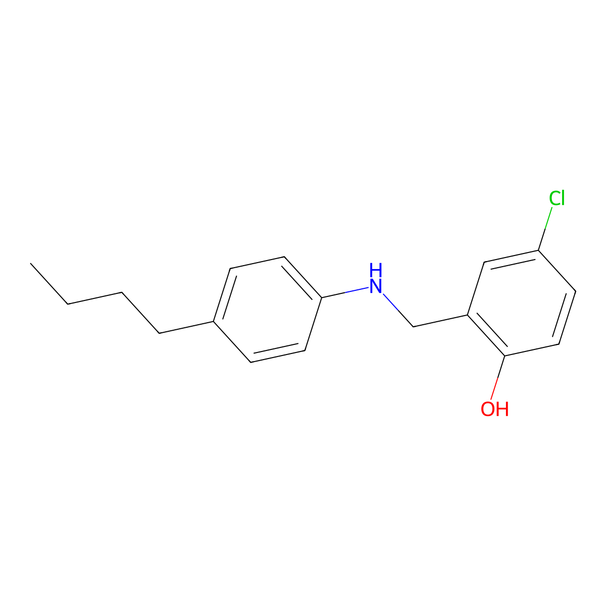 2-{[(4-Butylphenyl)amino]methyl}-4-chlorophenol molecular structure, CAS 1040083-23-5