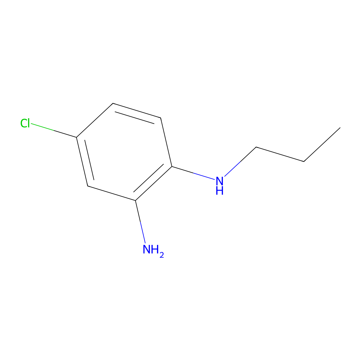 4-chloro-1-N-propylbenzene-1,2-diamine molecular structure, CAS 1040083-67-7