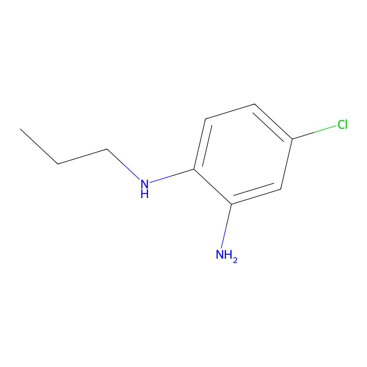 4-chloro-1-N-propylbenzene-1,2-diamine molecular structure, CAS 1040083-67-7