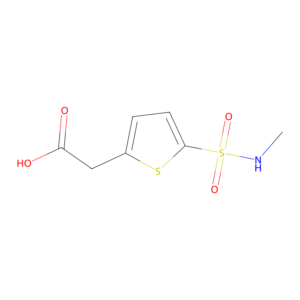 2-[5-(Methylsulfamoyl)thiophen-2-yl]acetic acid molecular structure, CAS 1040084-18-1