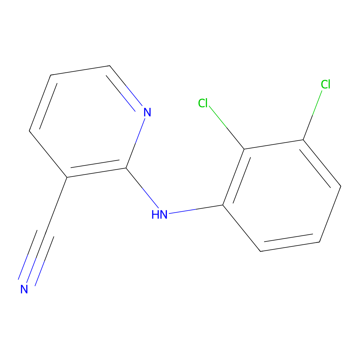 2-((2,3-Dichlorophenyl)amino)nicotinonitrile molecular structure, CAS 1040084-21-6