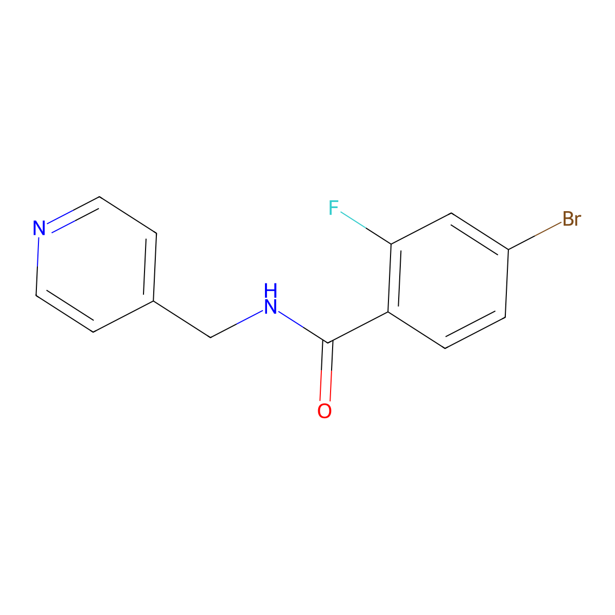 4-bromo-2-fluoro-N-(pyridin-4-ylmethyl)benzamide molecular structure, CAS 1040084-38-5