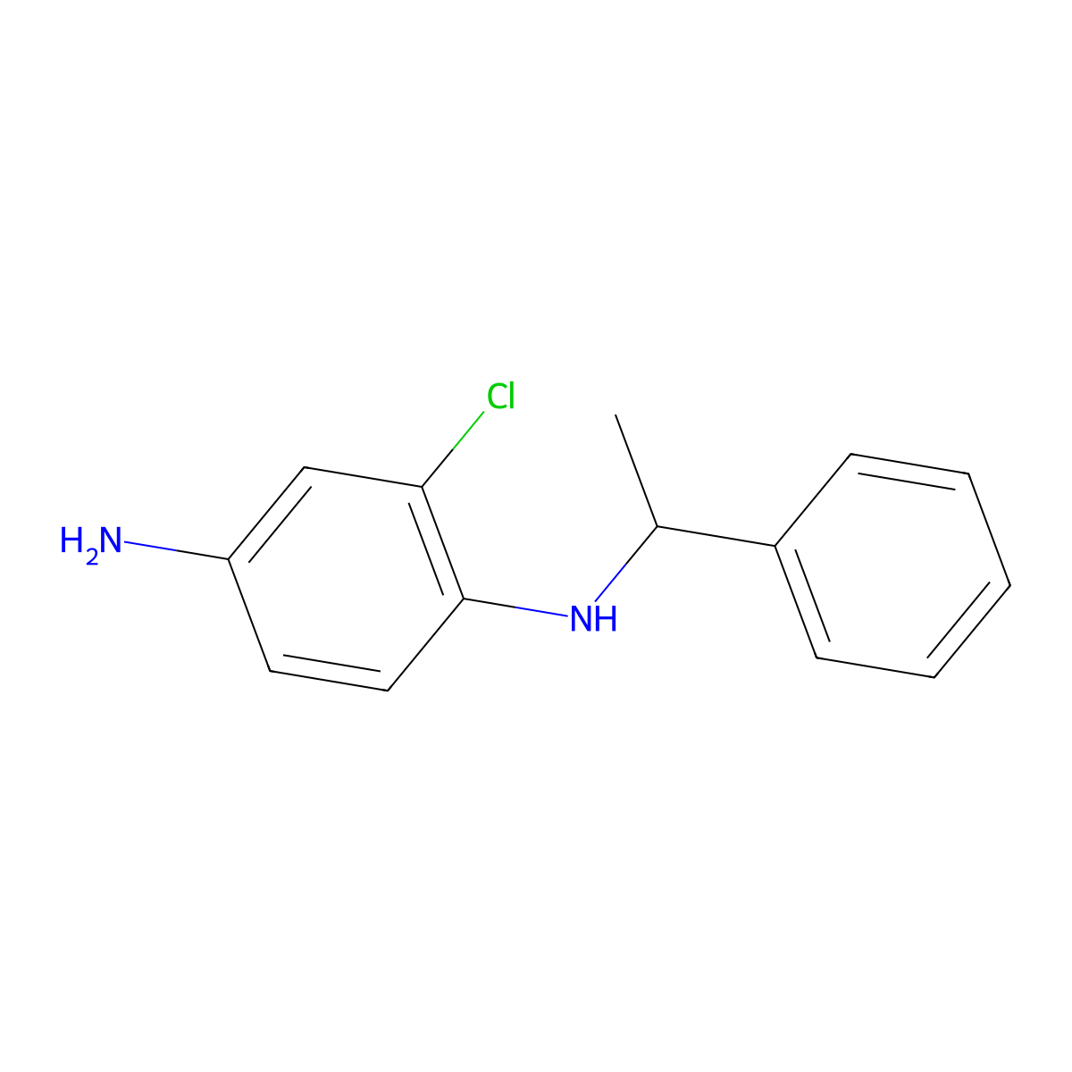 2-chloro-1-N-(1-phenylethyl)benzene-1,4-diamine molecular structure, CAS 1040084-84-1
