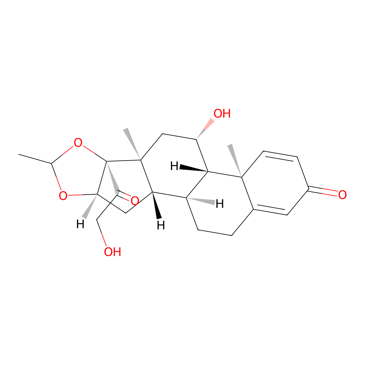Di-Norbudesonide(Mixture of Diastereomers) molecular structure, CAS 1040085-98-0