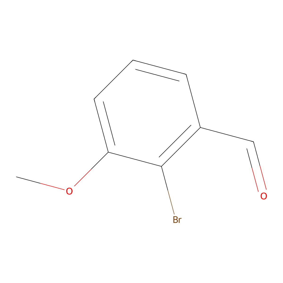 2-Bromo-3-methoxybenzaldehyde molecular structure, CAS 10401-18-0