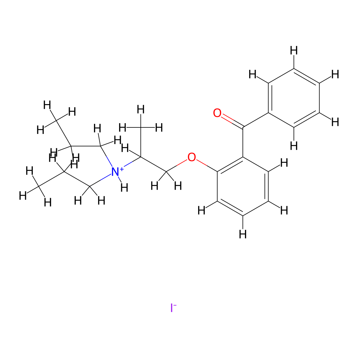 Benzophenone, 2-(2-(dipropylamino)propoxy)-, hydriodide molecular structure, CAS 10401-25-9