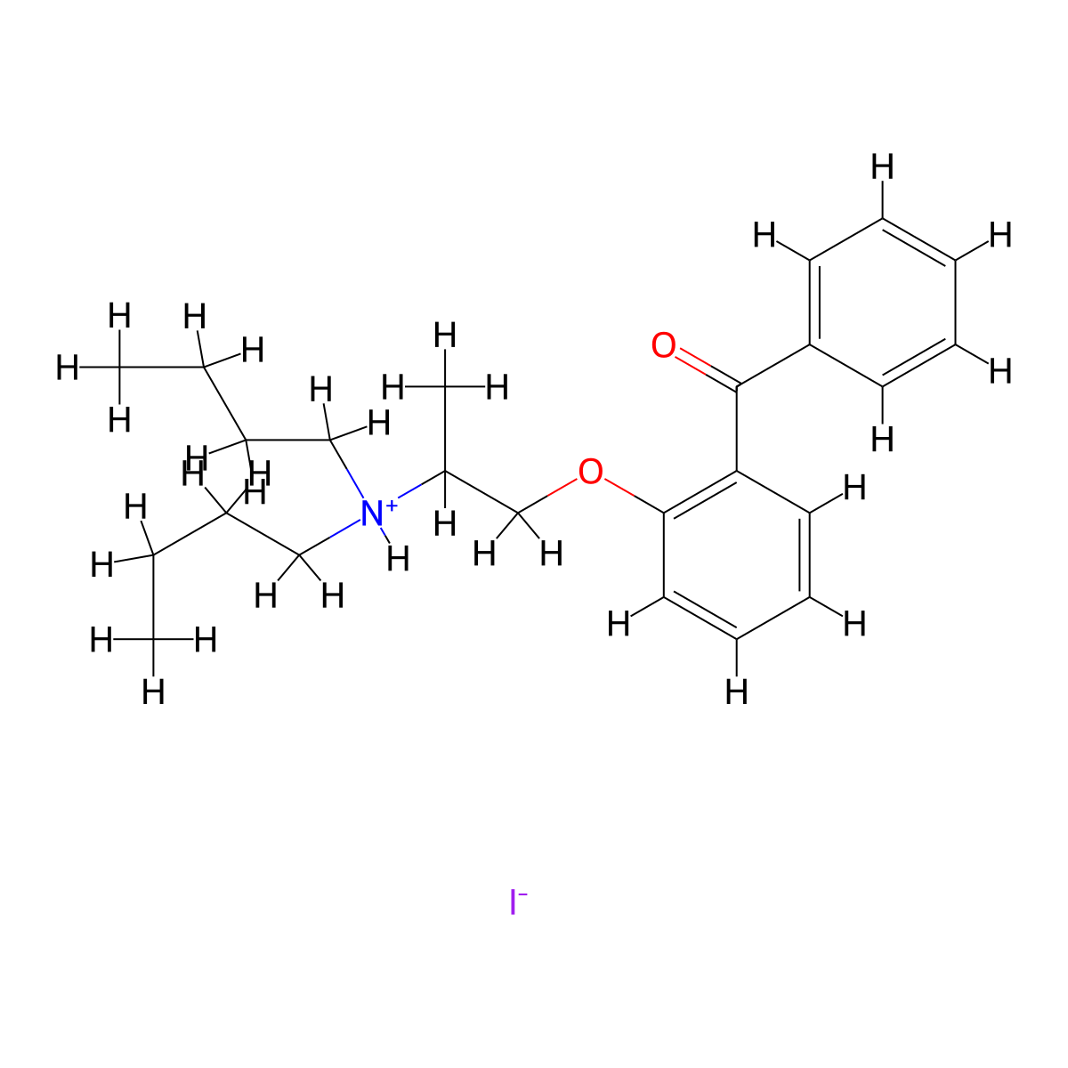 Benzophenone, 2-(2-(dibutylamino)propoxy)-, hydriodide molecular structure, CAS 10401-26-0