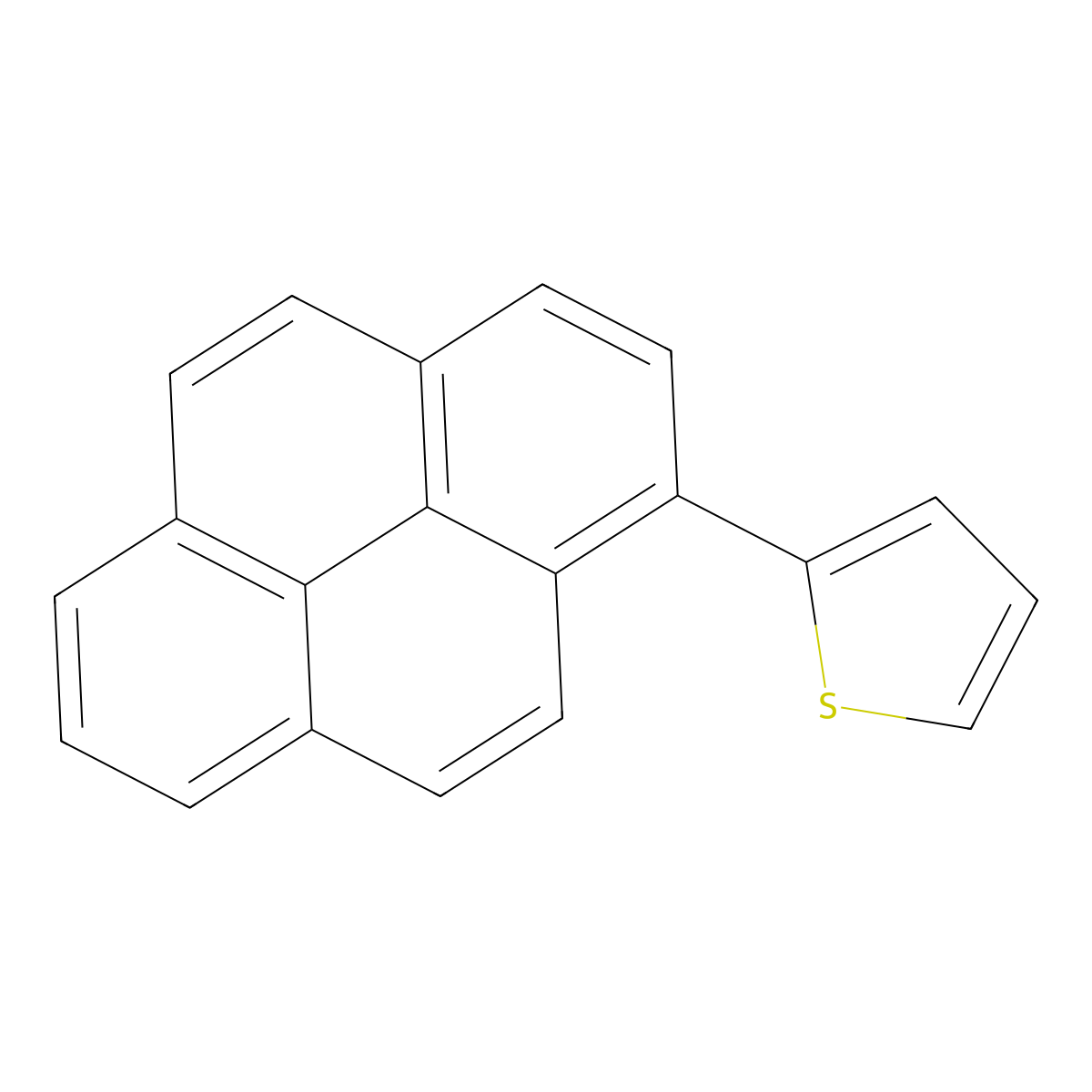 2-(1-Pyrenyl)thiophene molecular structure, CAS 1040100-95-5