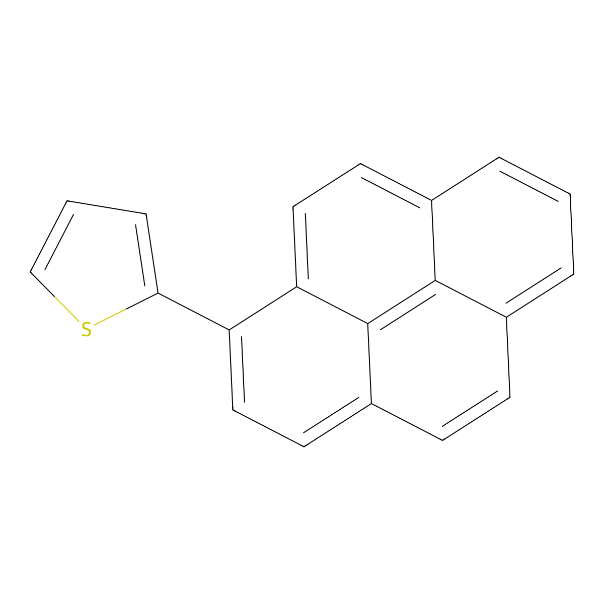 2-(1-Pyrenyl)thiophene molecular structure, CAS 1040100-95-5