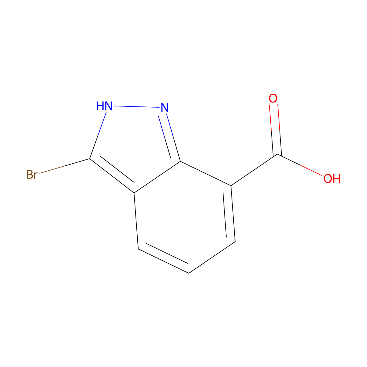 3-bromo-1H-indazole-7-carboxylic acid molecular structure, CAS 1040101-01-6