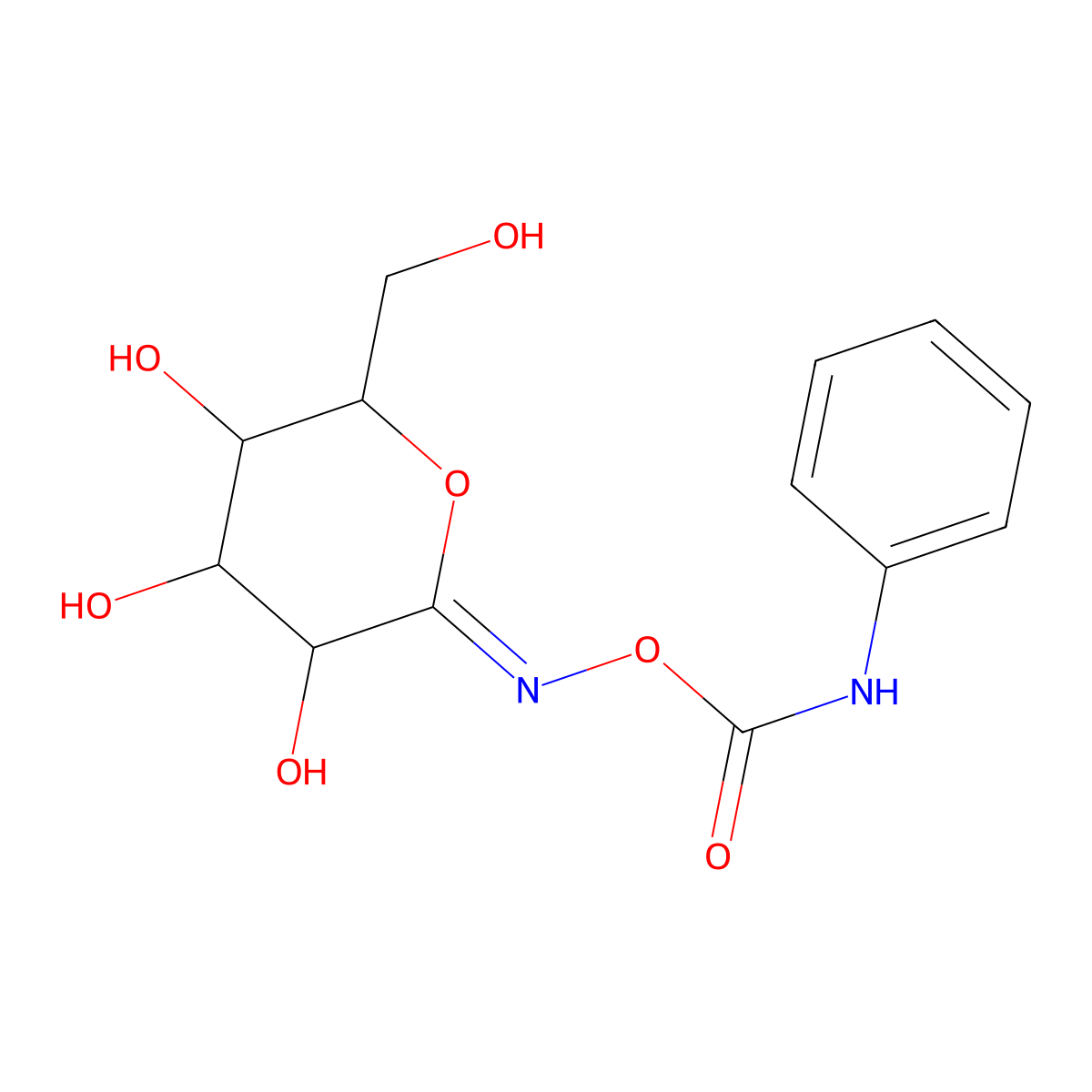 O-(D-Glucopyranosylidene)amino N-Phenylcarbamate molecular structure, CAS 104012-84-2