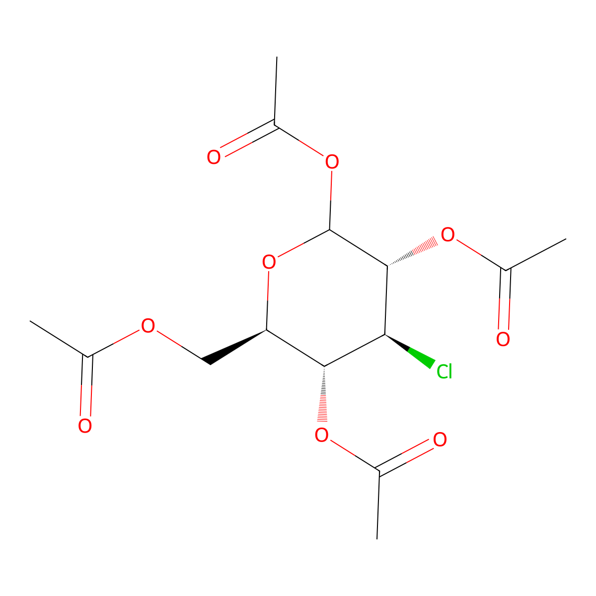 1,2,4,6-Tetra-O-acetyl-3-chloro-3-deoxy-D-glucopyranose molecular structure, CAS 104013-04-9