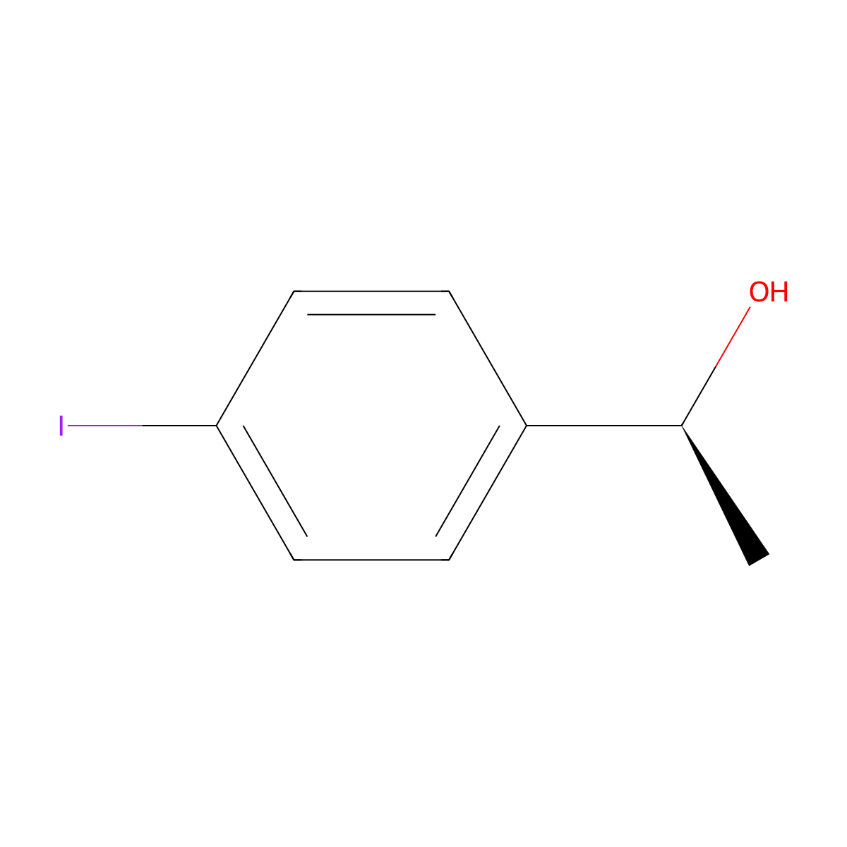 (1S)-1-(4-iodophenyl)ethan-1-ol molecular structure, CAS 104013-25-4