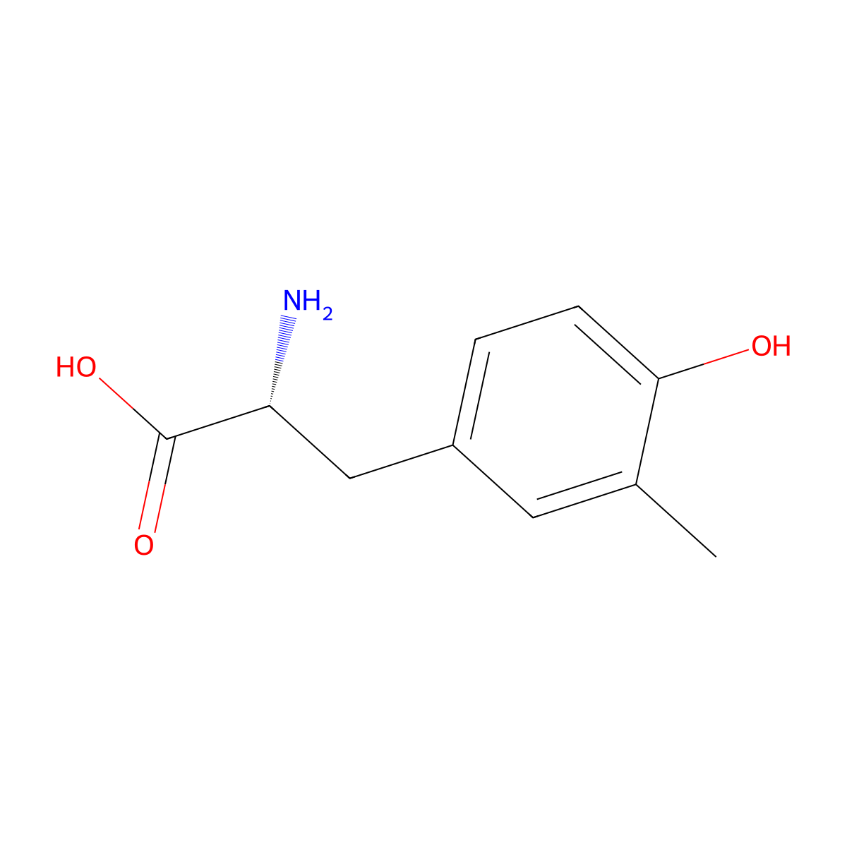 (2R)-2-amino-3-(4-hydroxy-3-methylphenyl)propanoic acid molecular structure, CAS 104013-68-5