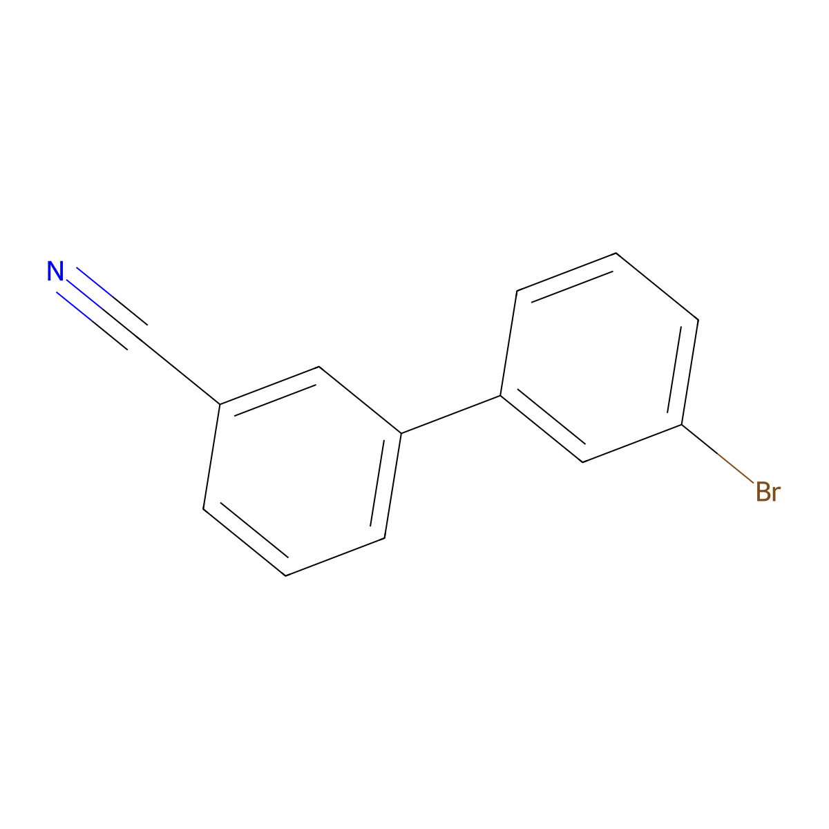 3'-Bromo[1,1'-biphenyl]-3-carbonitrile molecular structure, CAS 1040141-34-1