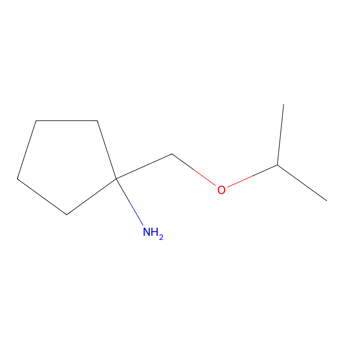 1-[(Propan-2-yloxy)methyl]cyclopentan-1-amine molecular structure, CAS 1040166-21-9