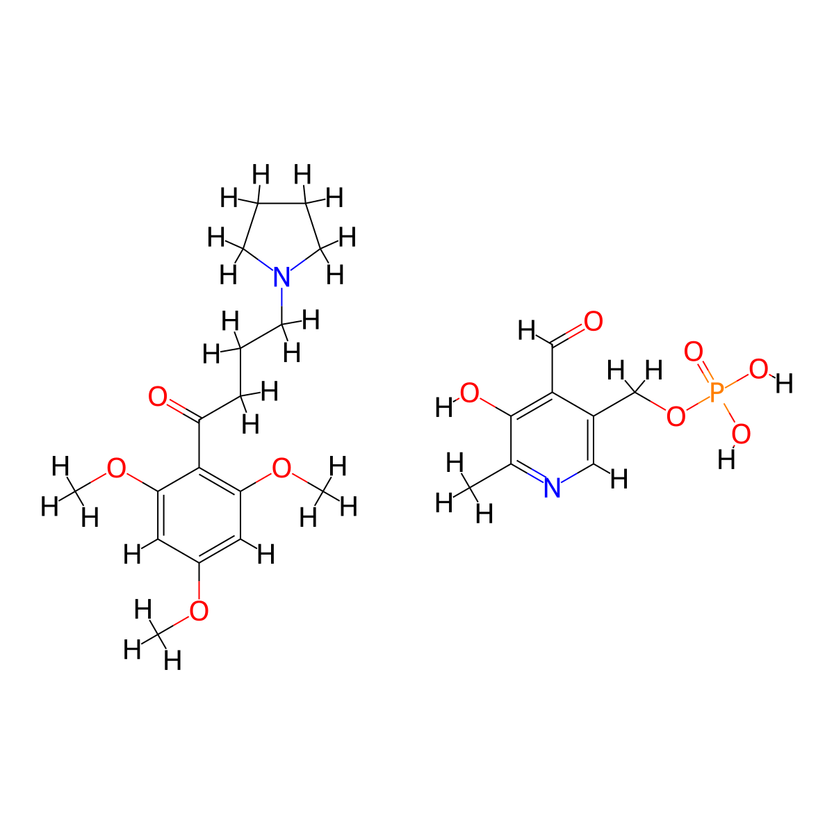 Buflomedil pyridoxal phosphate molecular structure, CAS 104018-07-7