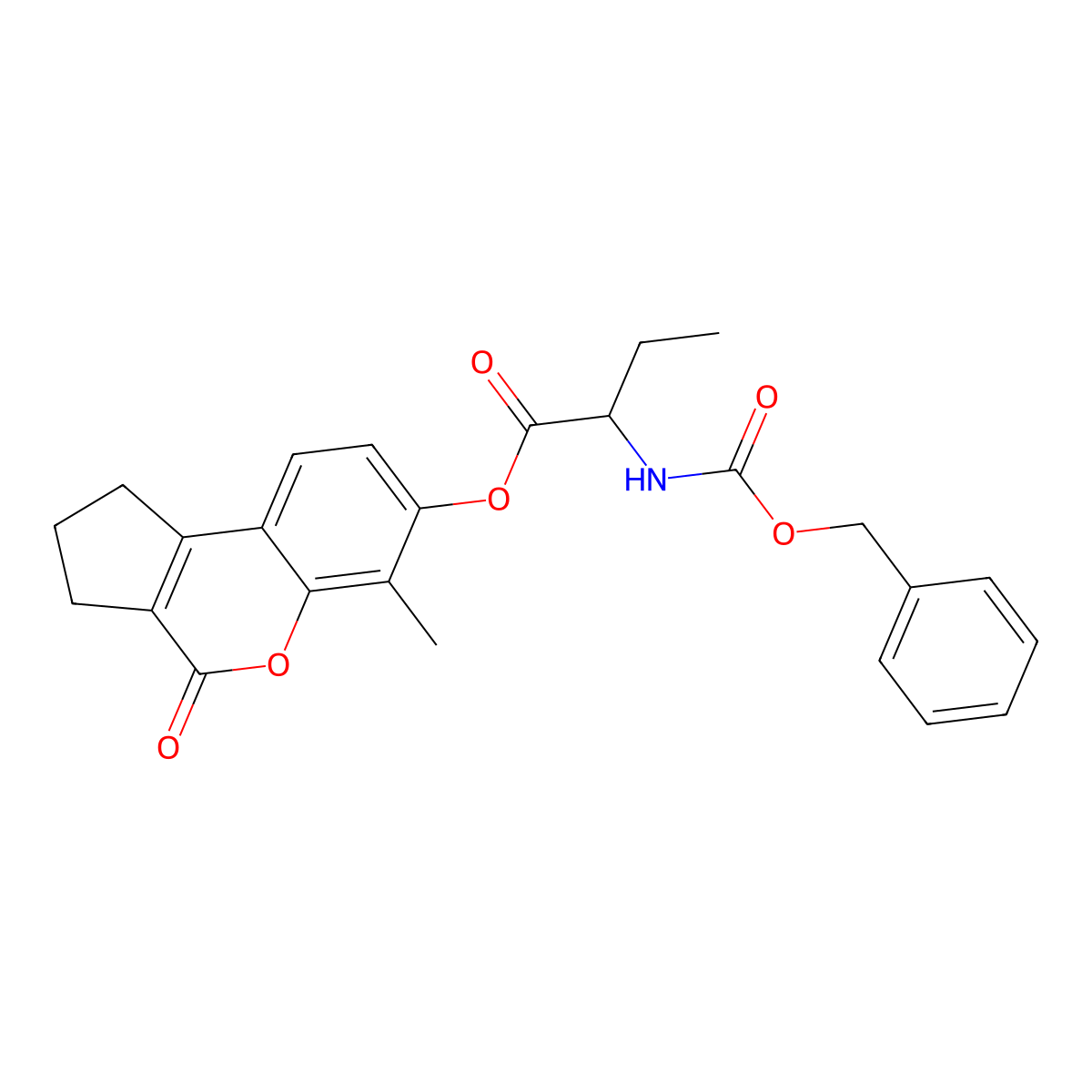 6-Methyl-4-oxo-1,2,3,4-tetrahydrocyclopenta[c]chromen-7-yl 2-{[(benzyloxy)carbonyl]amino}butanoate molecular structure, CAS 1040191-86-3